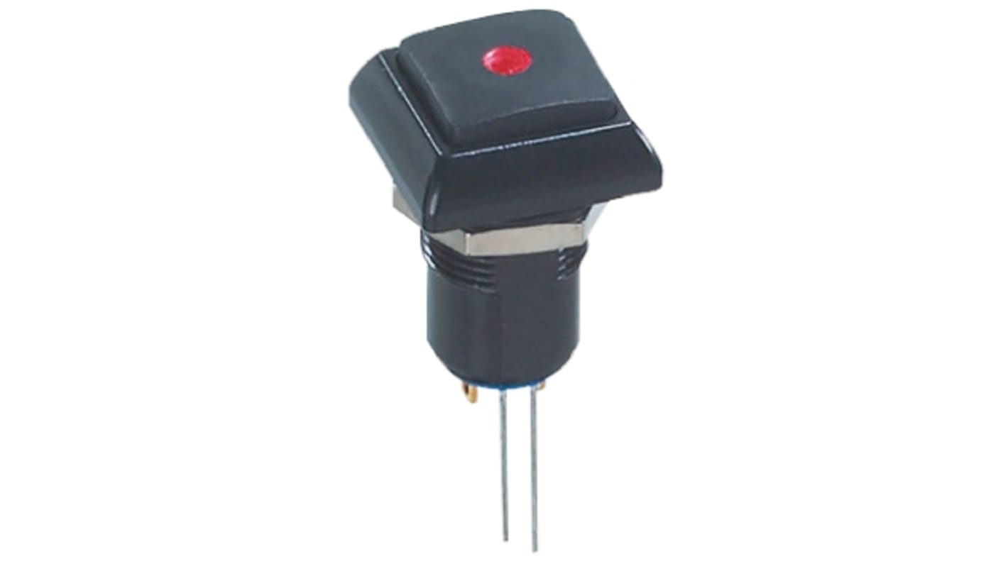 APEM Illuminated Push Button Switch, Latching, Panel Mount, 12mm Cutout, Red LED, 48V ac, IP67