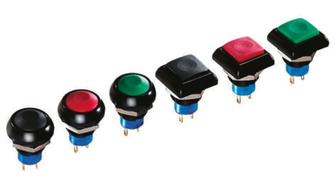 APEM Push Button Switch, Momentary, Panel Mount, 13.6mm Cutout, SPST, 48V ac, IP67