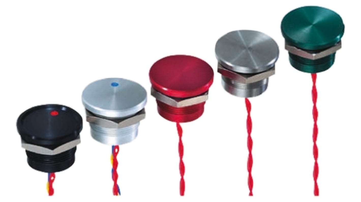 APEM Illuminated Piezo Switch, SPST Wire Lead, 200 mA @ 24 V dc, -40 → +75°C