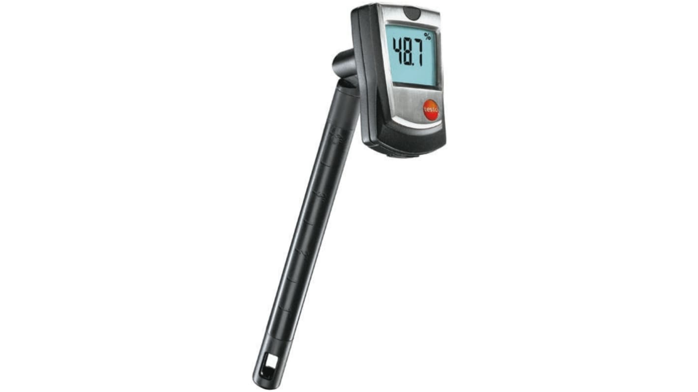 Testo 数字湿度计, 最高+50°C, 最大95%RH, ±0.5 °C温度精度, ±3 %RH湿度精度, 605-H1型号