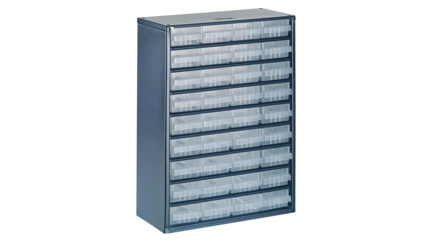 Raaco 36 Drawer Storage Unit, Steel, 417mm x 306mm x 150mm, Blue