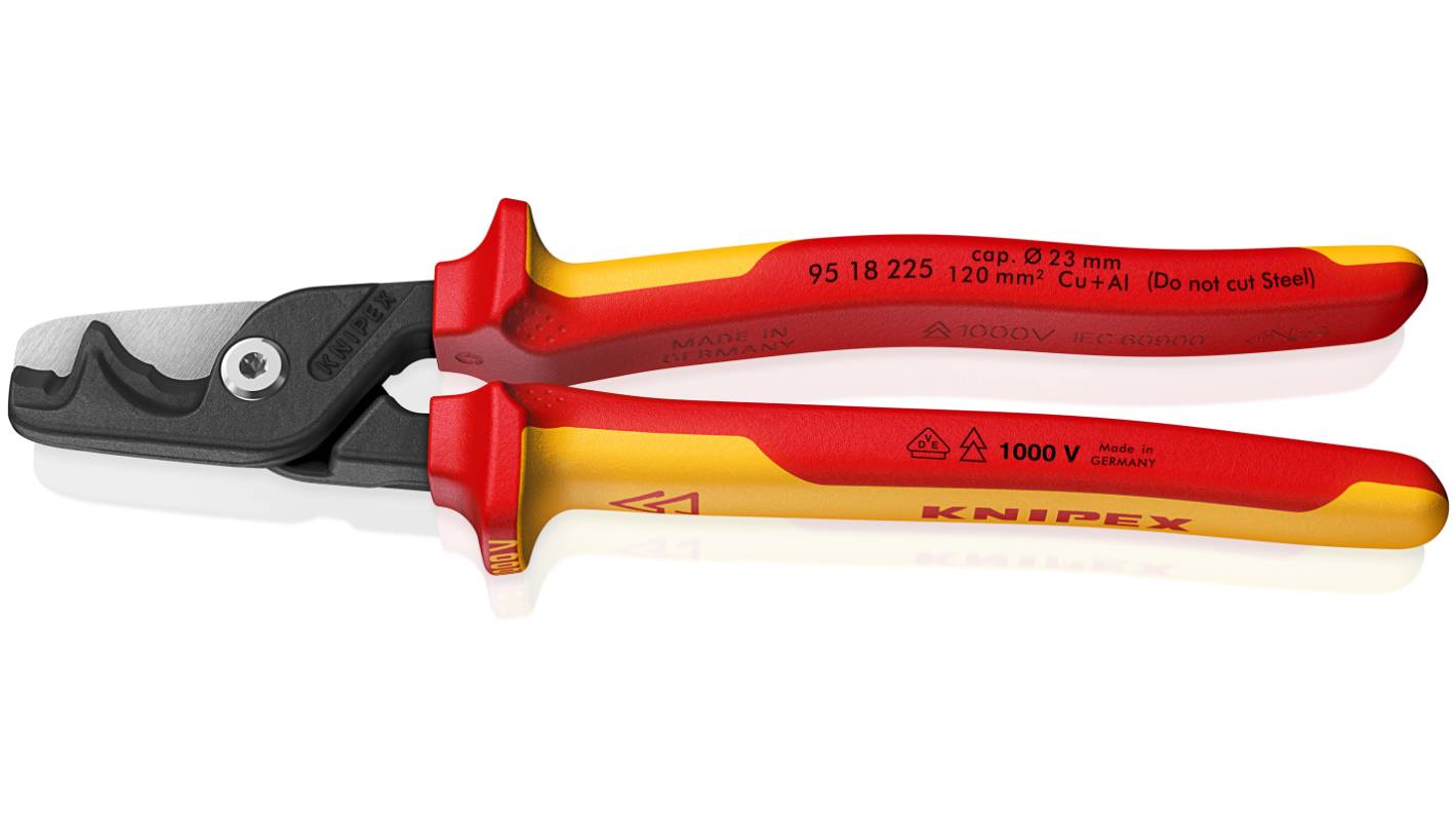 Knipex KNIPEX StepCut® XL VDE/1000V Insulated Cable Shear With Step Cut