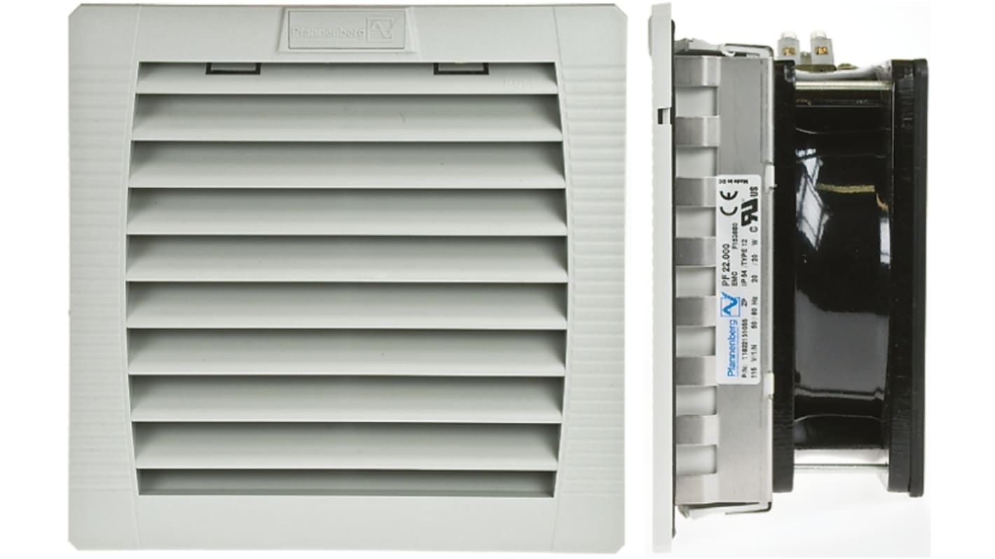 Pfannenberg PF 22.000 EMC Series Filter Fan, 115 V ac, AC Operation, 61m³/h Filtered, 178.5m³/h Unimpeded, IP54, 145 x
