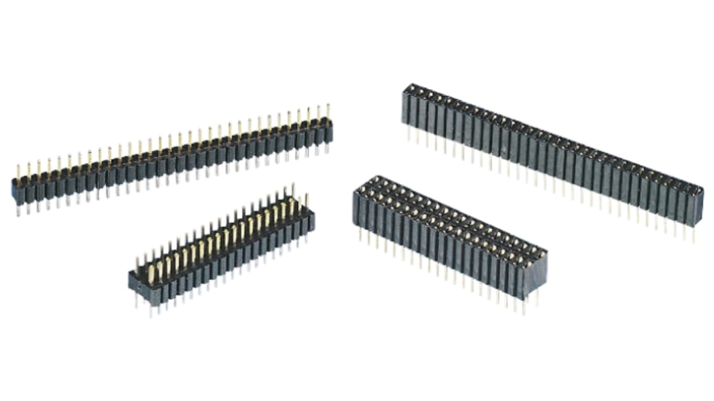 RS PRO 60p双排排针 直向, 1.27mm间距, 1.0A, THT安装