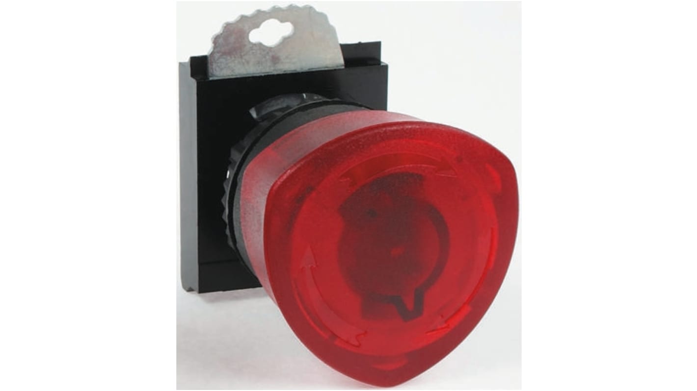 BACO 带灯红色圆形按钮头, Φ22mm开孔, Φ40mm按钮, 锁定, IP66, BACO系列