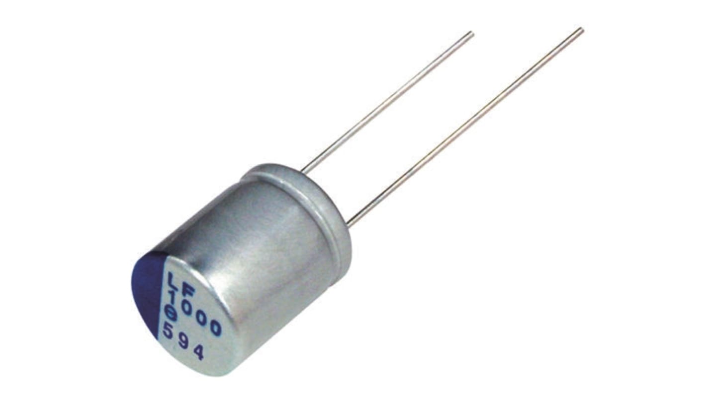 Nichicon 270μF Through Hole Polymer Capacitor, 16V dc