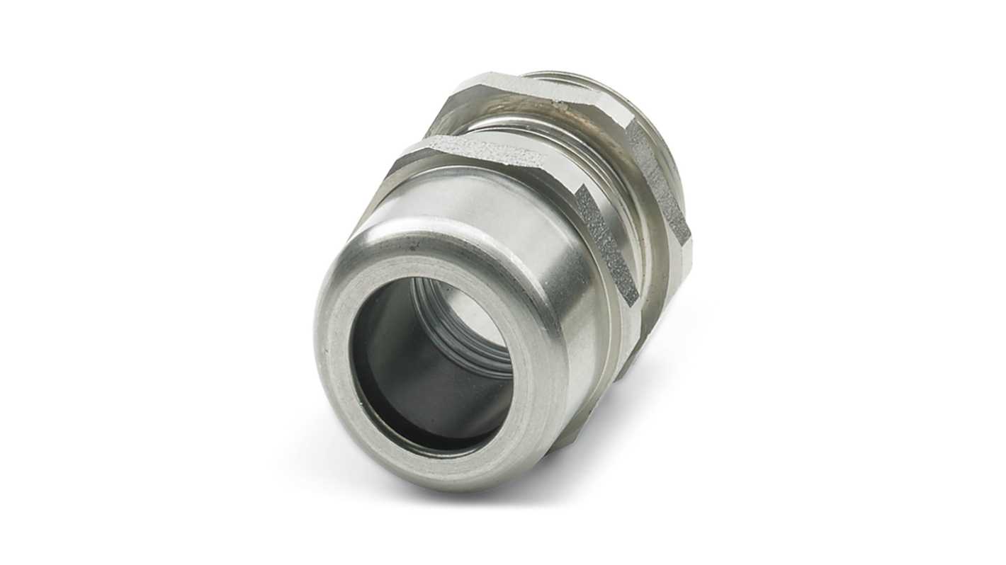 Phoenix Contact G-INS Series Silver PA 6 Cable Gland, M40 Thread, 19mm min., 28mm max., IP66, IP68, IP69