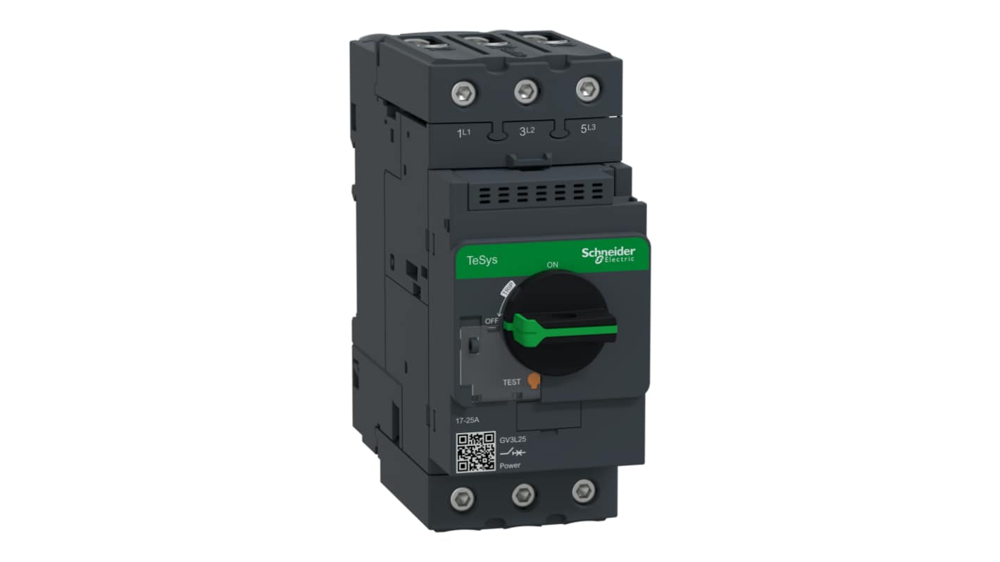 Schneider Electric TeSys Thermal Circuit Breaker - GV3 3 Pole 690V Voltage Rating DIN Rail Mount, 50A Current Rating