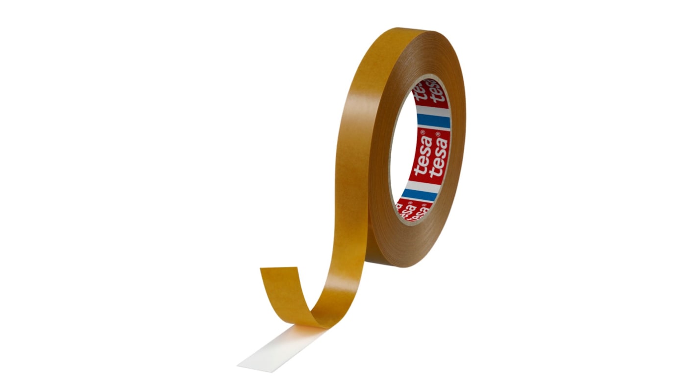 Tesa 4959 Translucent Double Sided Cloth Tape, 100 Thick, 8,5 N/cm, Non-Woven Backing, 19mm x 50m