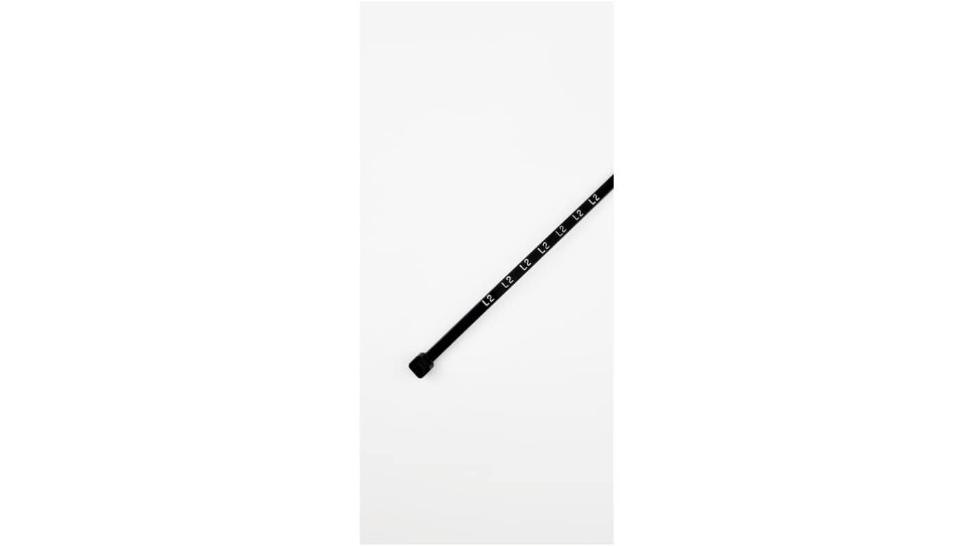 RS PRO Phase Marking Cable Tie, 200mm x 4.8 mm, Black Nylon, Pk-100