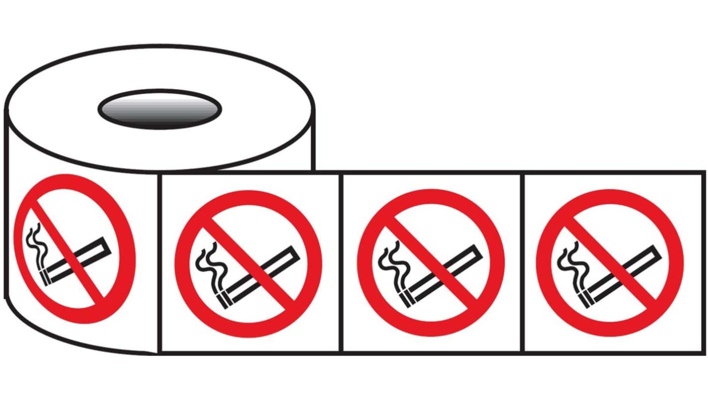 Vinyl No Smoking Prohibition Sign, None