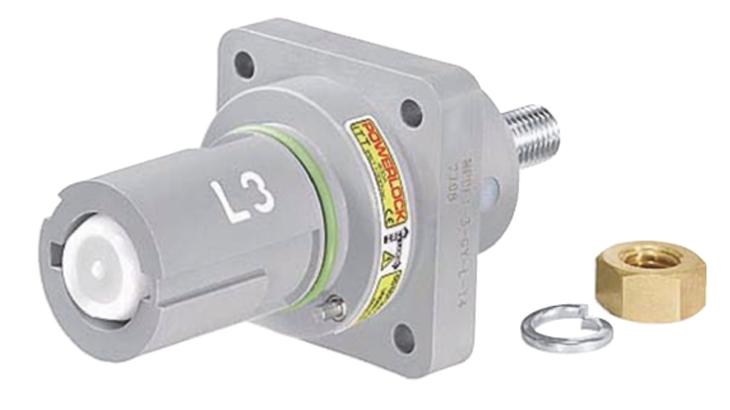 ITT Cannon, Veam Powerlock Grey Panel Mount Industrial Power Socket, Rated At 660A, 1.0 kV