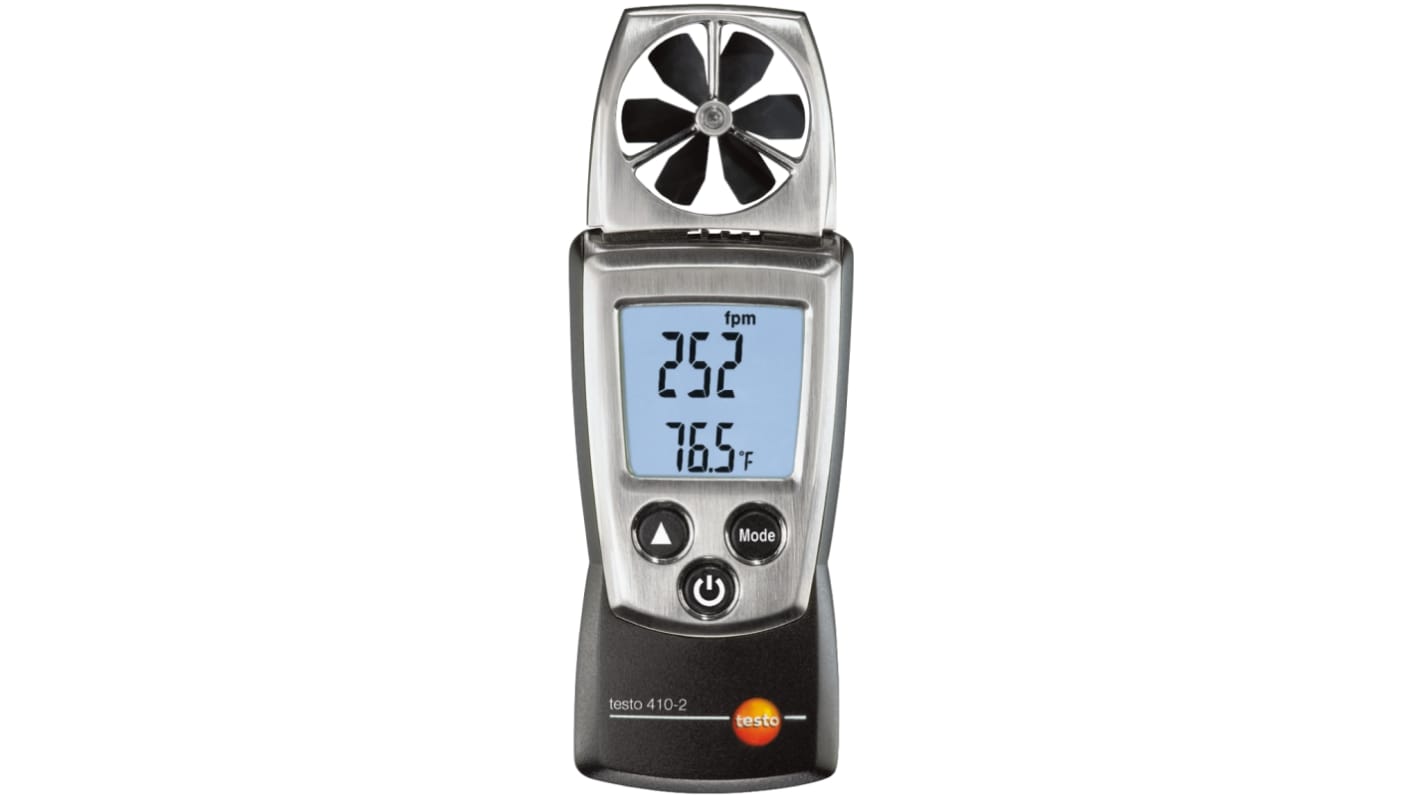 Anemómetro Testo 410-2, medición de Velocidad del aire, Humedad, Temperatura