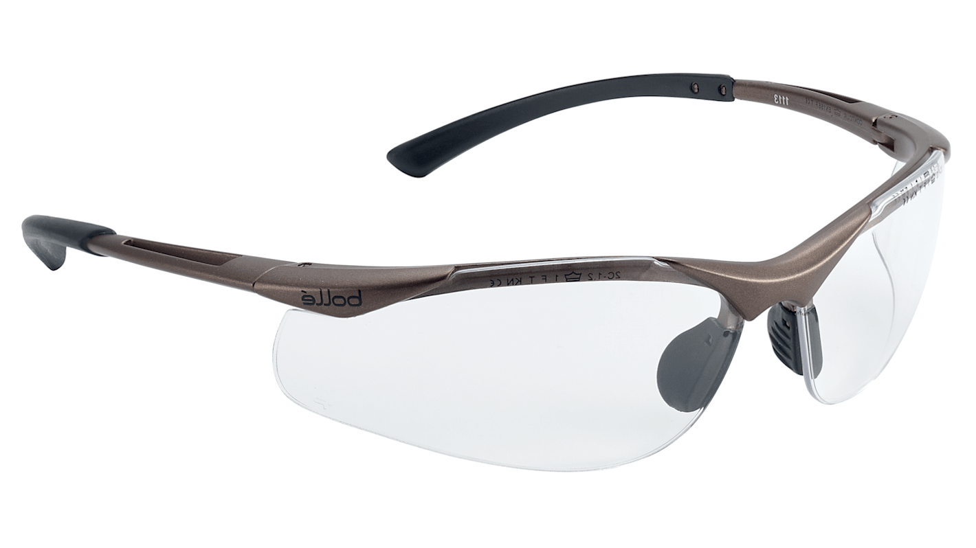 Bolle CONTOUR II Anti-Mist UV Safety Glasses, Clear PC Lens, Vented