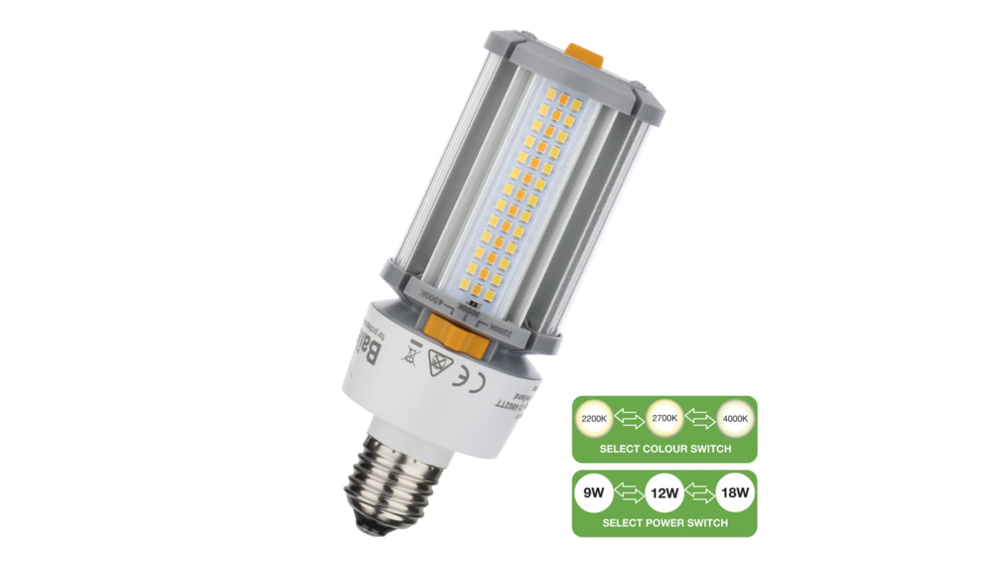 Bailey Electric & Electronics bv LED Corn E27 LED Corn Lamp 9 - 18 W, 2200 - 4000K, Warm White, Single Ended shape
