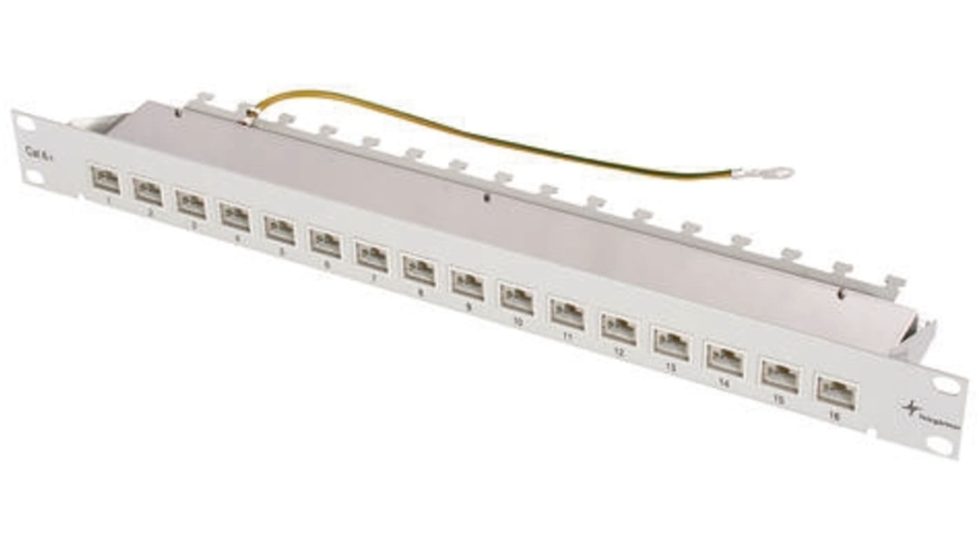 Patch Panel RJ, Telegartner, Cat6+, 16 porte, RJ45, 1U, Grigio