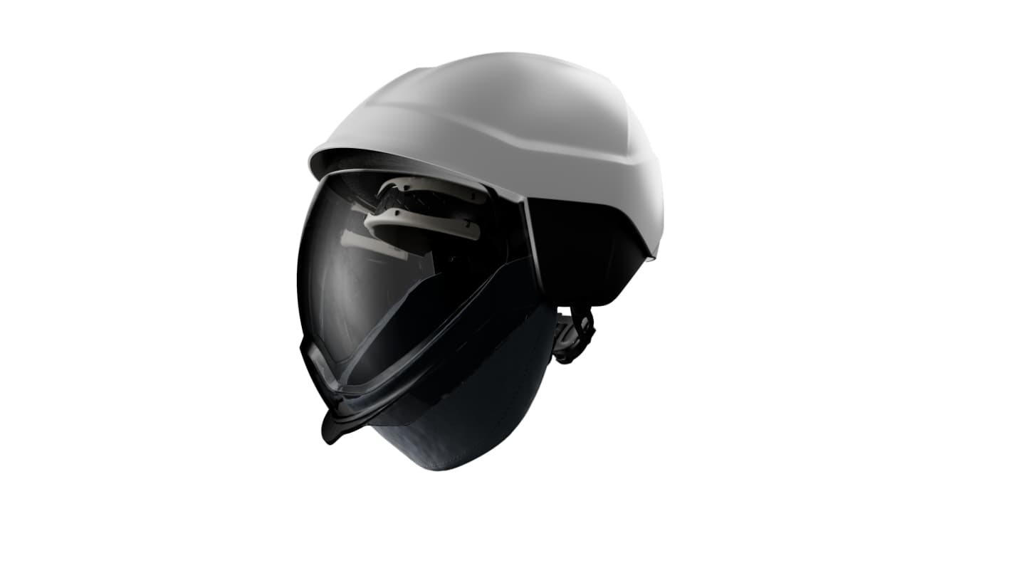 Elmetto per arco elettrico Skytec E Pro 2, con protezione occhi integrata, con sottogola, col. Nero, Bianco