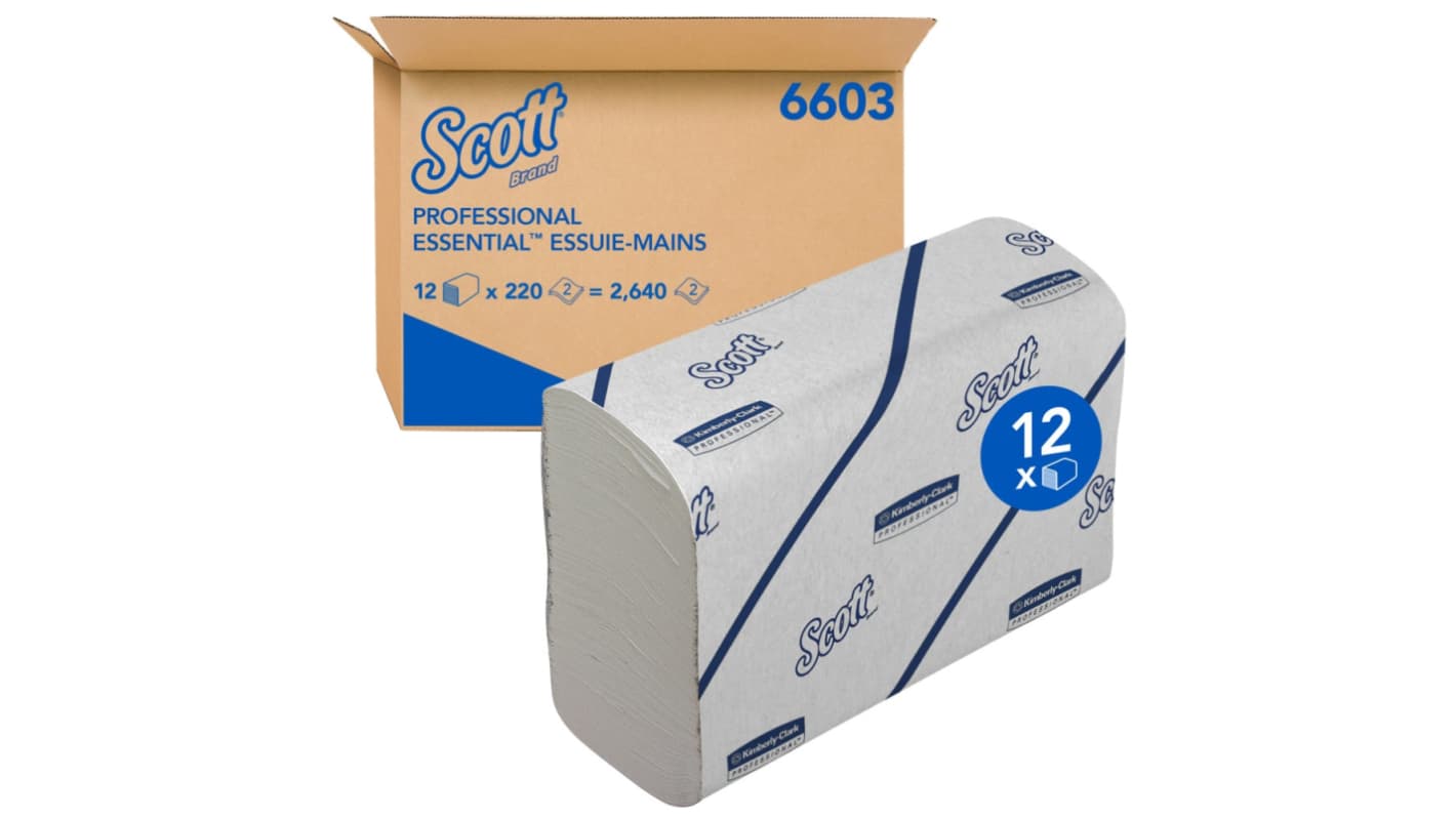 KLEENEX White Paper Hand Towels, 2-Ply, 2640 Sheets