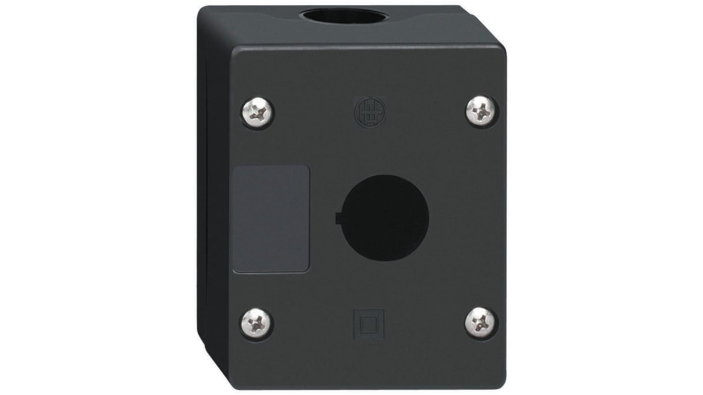 Schneider Electric Black Plastic Harmony XALG Push Button Enclosure - 1 Hole 22mm Diameter