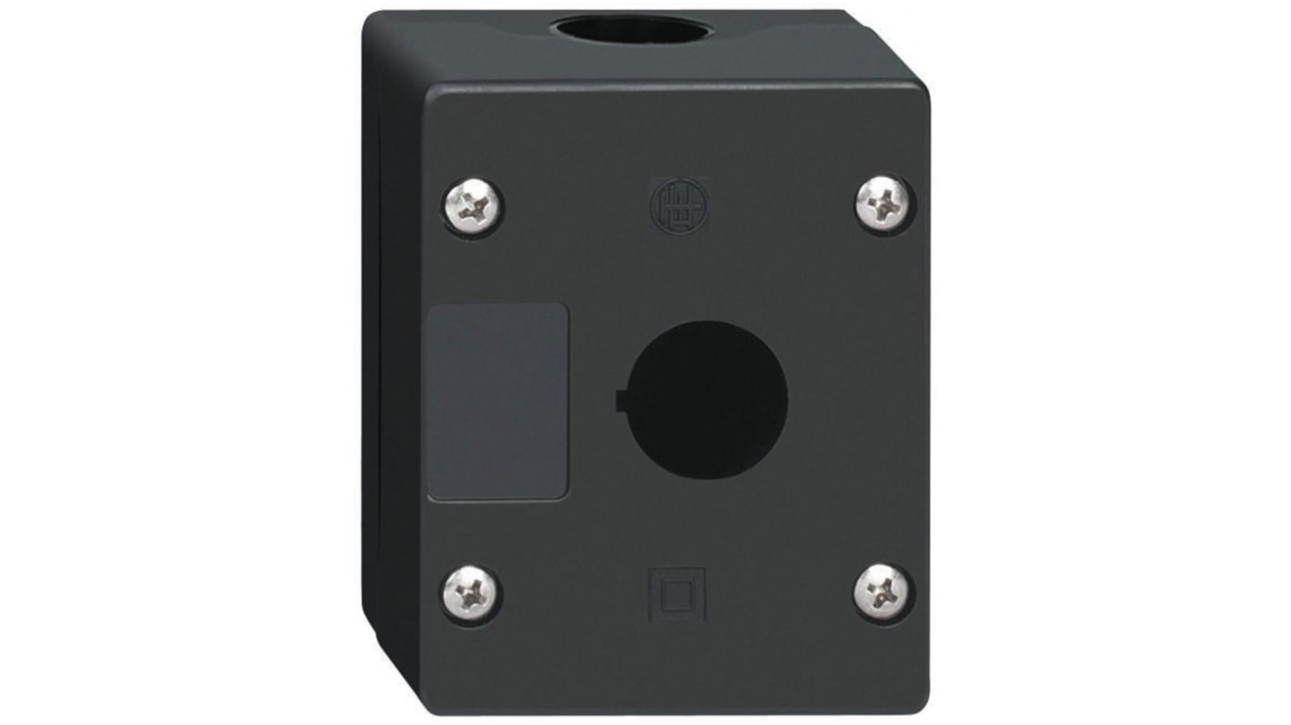 Schneider Electric 单孔按钮盒, Φ22mm孔径, 黑色塑料外壳, 最高+70°C, Harmony XALG系列