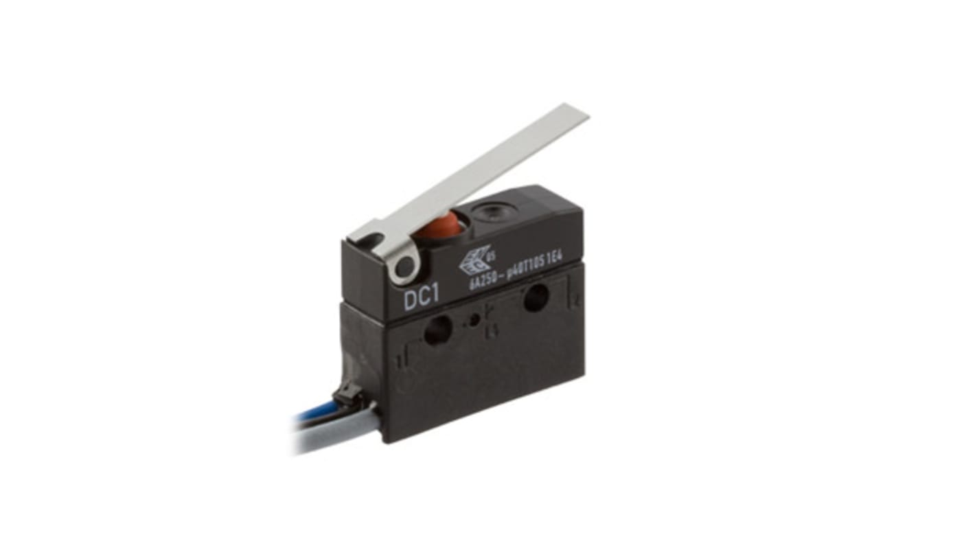 ZF Lever Micro Switch, Through Hole Terminal, 6 A @ 250 V ac, SPDT, IP6K7