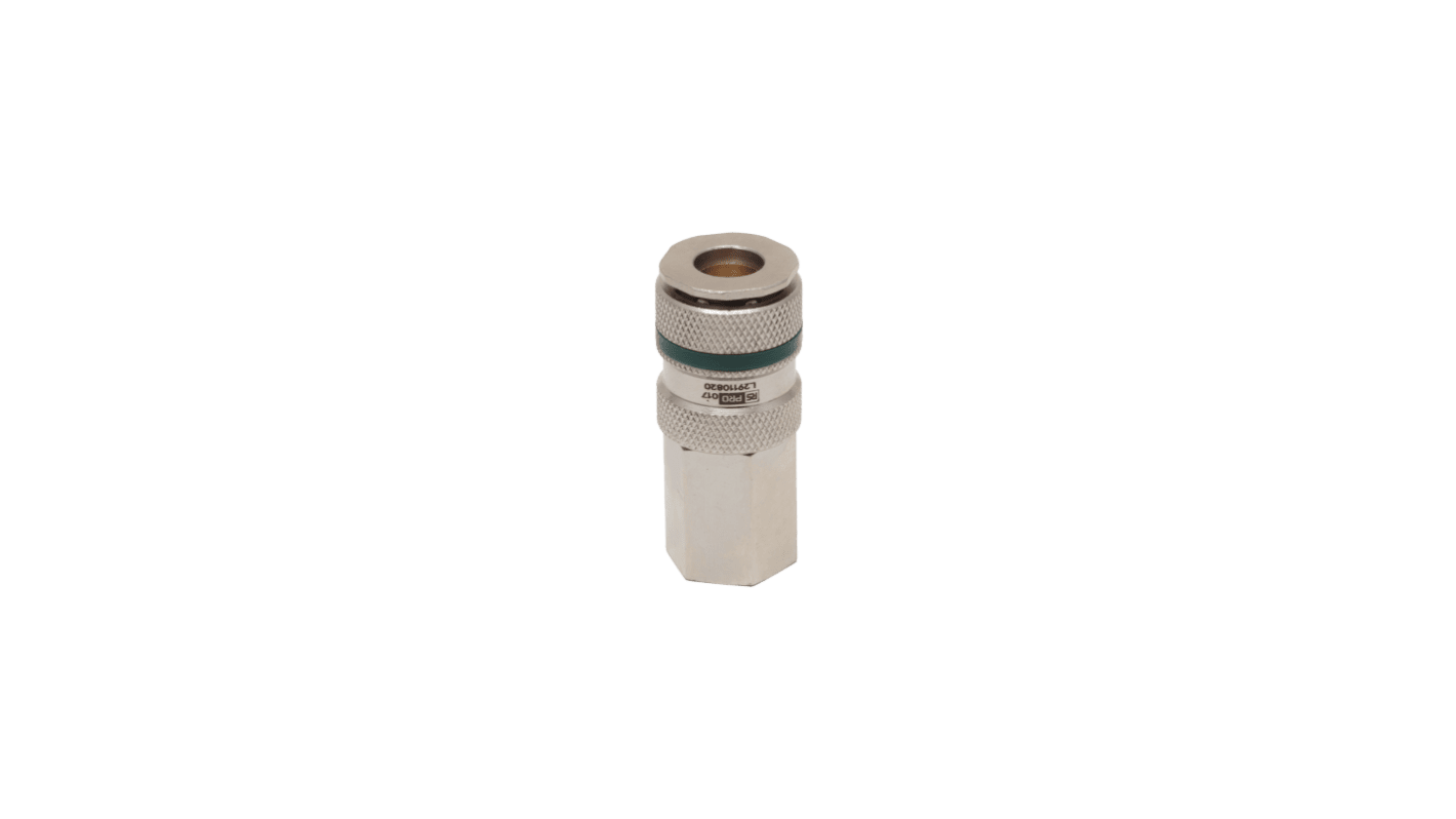 RS PRO Brass, Steel Female Pneumatic Quick Connect Coupling, 1/2 in BSP Female Threaded