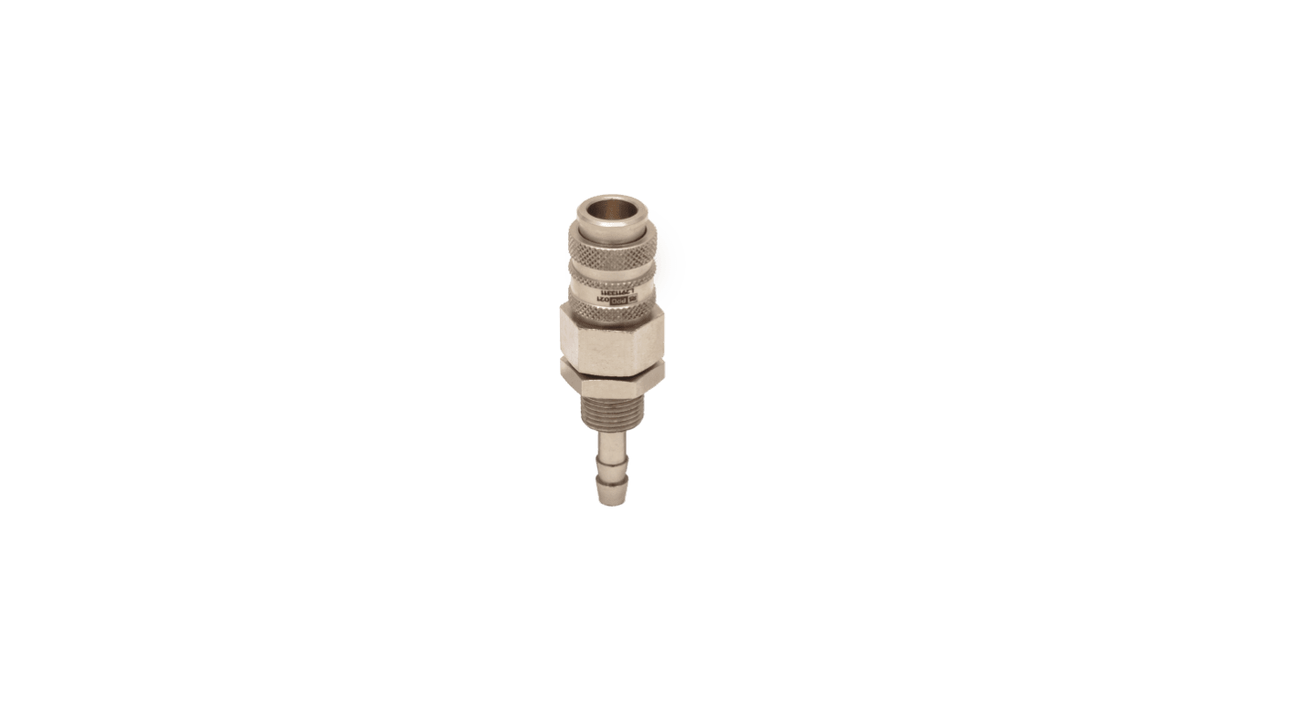 RS PRO Brass Female Pneumatic Quick Connect Coupling, M12 x 1 Male 8mm Hose Barb