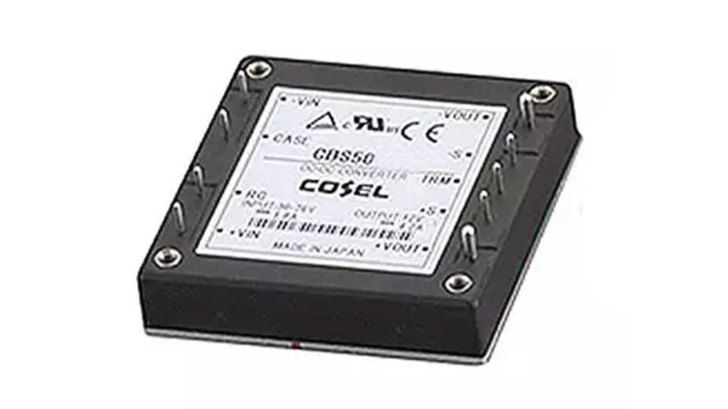 Cosel DC-DC Converter, 5V dc/ 10A Output, 18 → 36 V dc Input, 50W, Through Hole, +100°C Max Temp -40°C Min Temp
