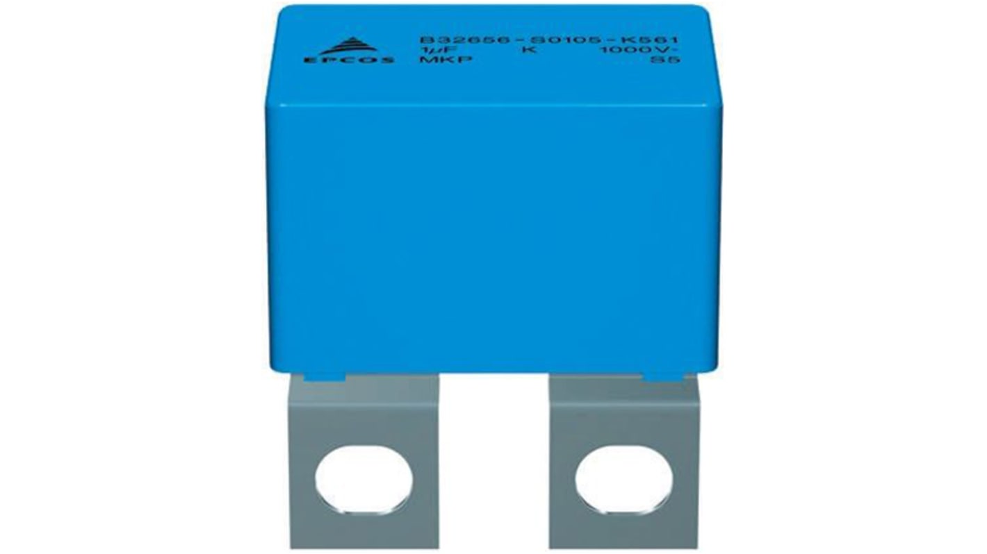 Condensador de película EPCOS, 100nF, ±5%, 2 kV dc, 800 V ac, Pestaña