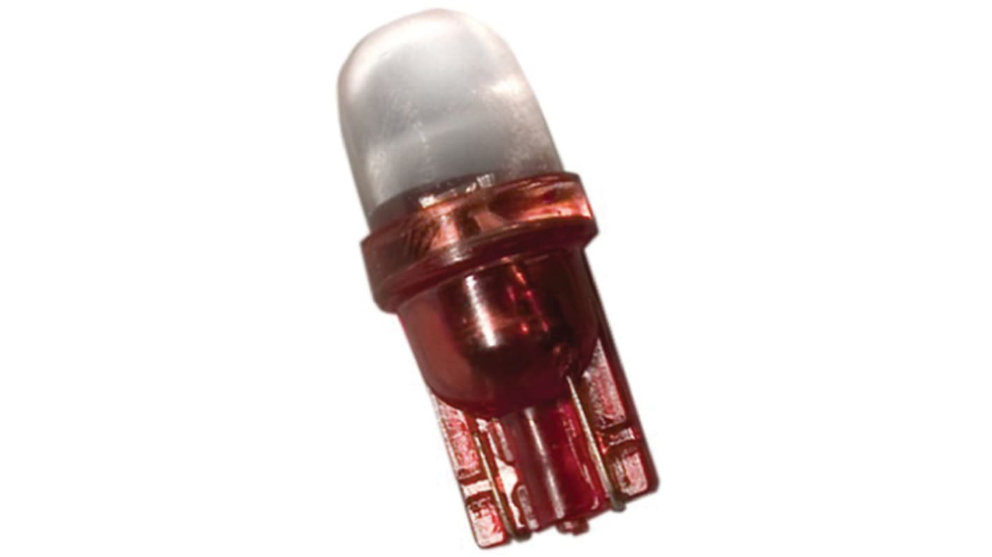 JKL Components Red LED Indicator Lamp, 24V, Wedge Base, 10mm Diameter