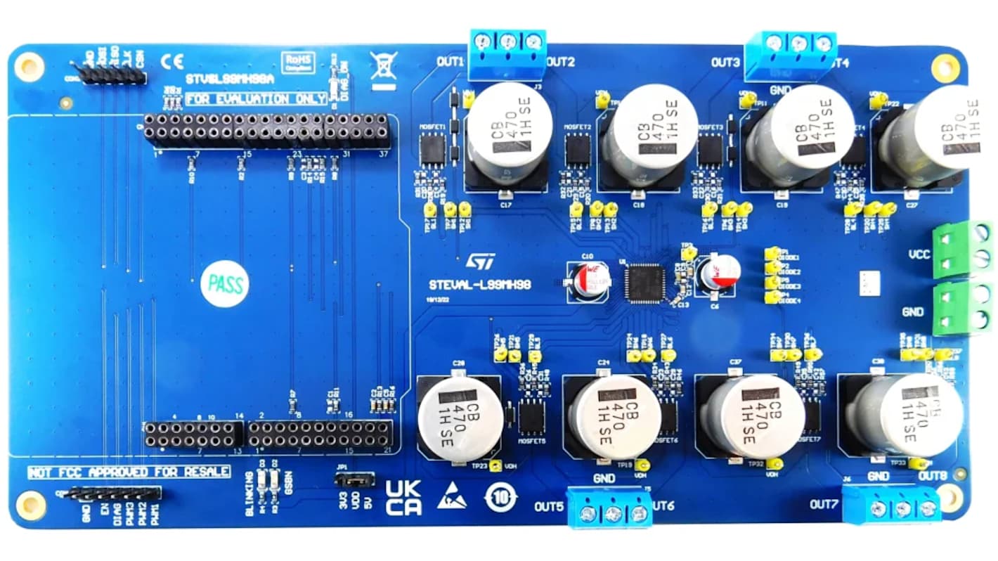 STMicroelectronics 单片机开发板, L99MH98 Configurable Octal Half-Bridge Pre-Driver Board