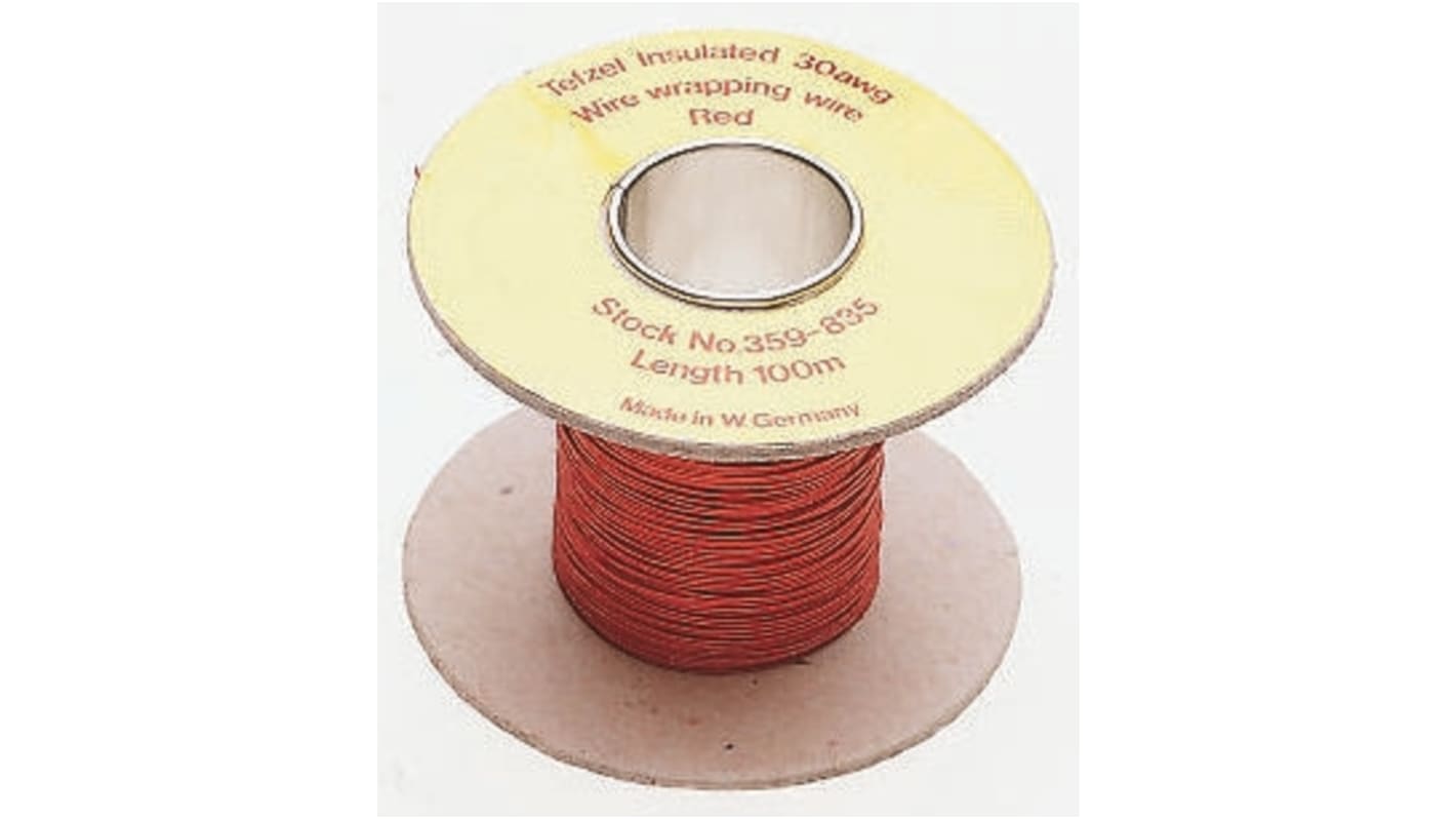 RS PRO Einzeladerleitung, 24 AWG 100m Rot PVDF isoliert