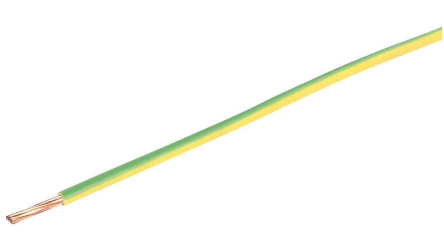 Prysmian 绿色/黄色电线, 1.5 mm², 100m长, 750 V, 6491B系列