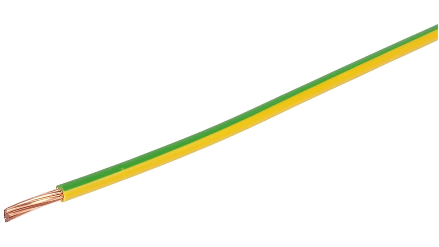 Prysmian 6491X Series Green/Yellow 16 mm² Hook Up Wire, 7/1.70 mm, 100m, 20147722