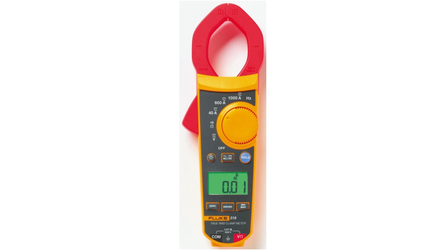 Fluke 319 交流/直流钳形表, 真有效值, 40.00 A, 600.0 A, 1000 A, 40.00 A, 600.0 A, 1000 A, 600.0 V