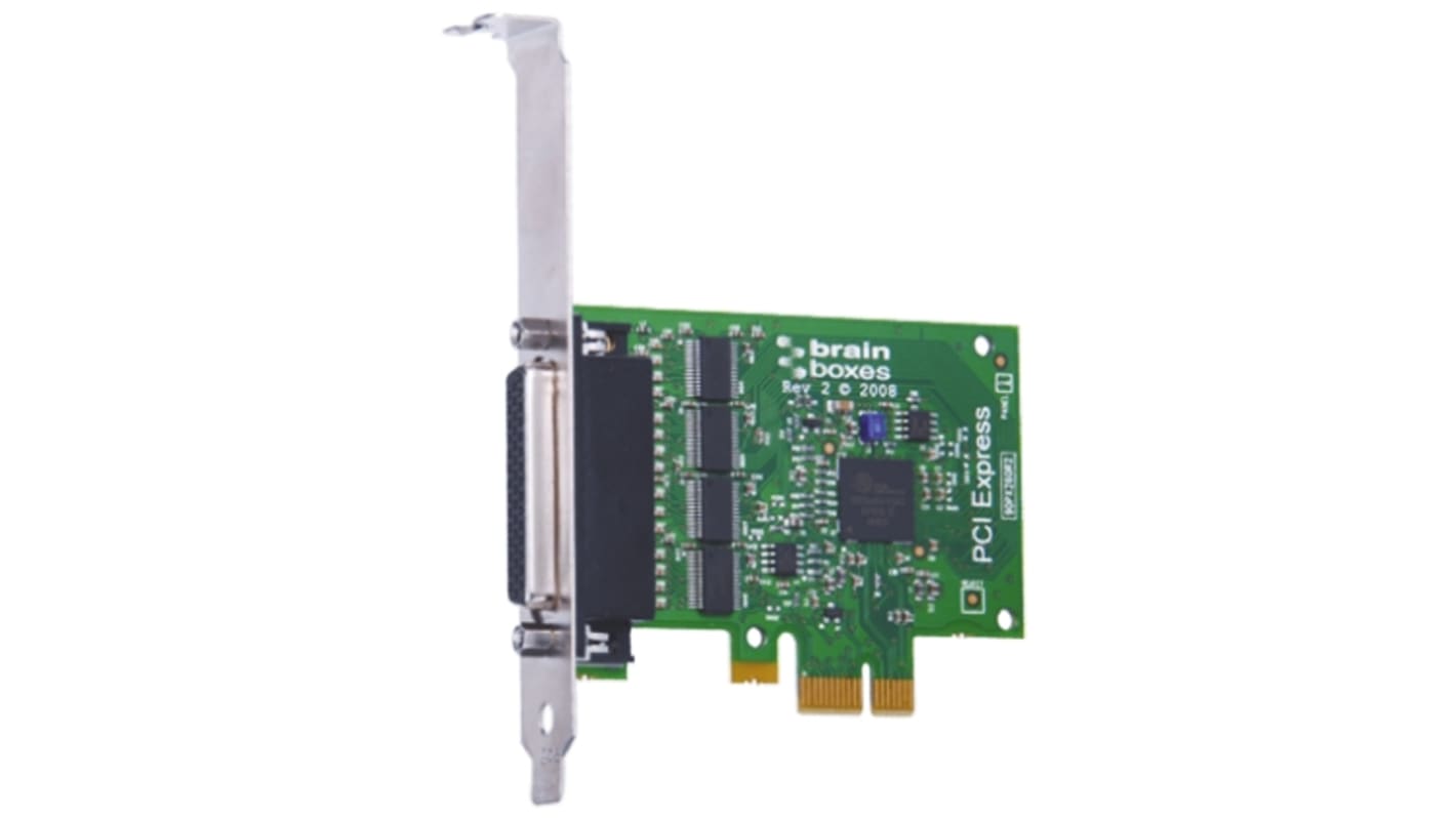 Brainboxes 串口卡, PCIe总线, 4端口, 串行接口, RS232端口