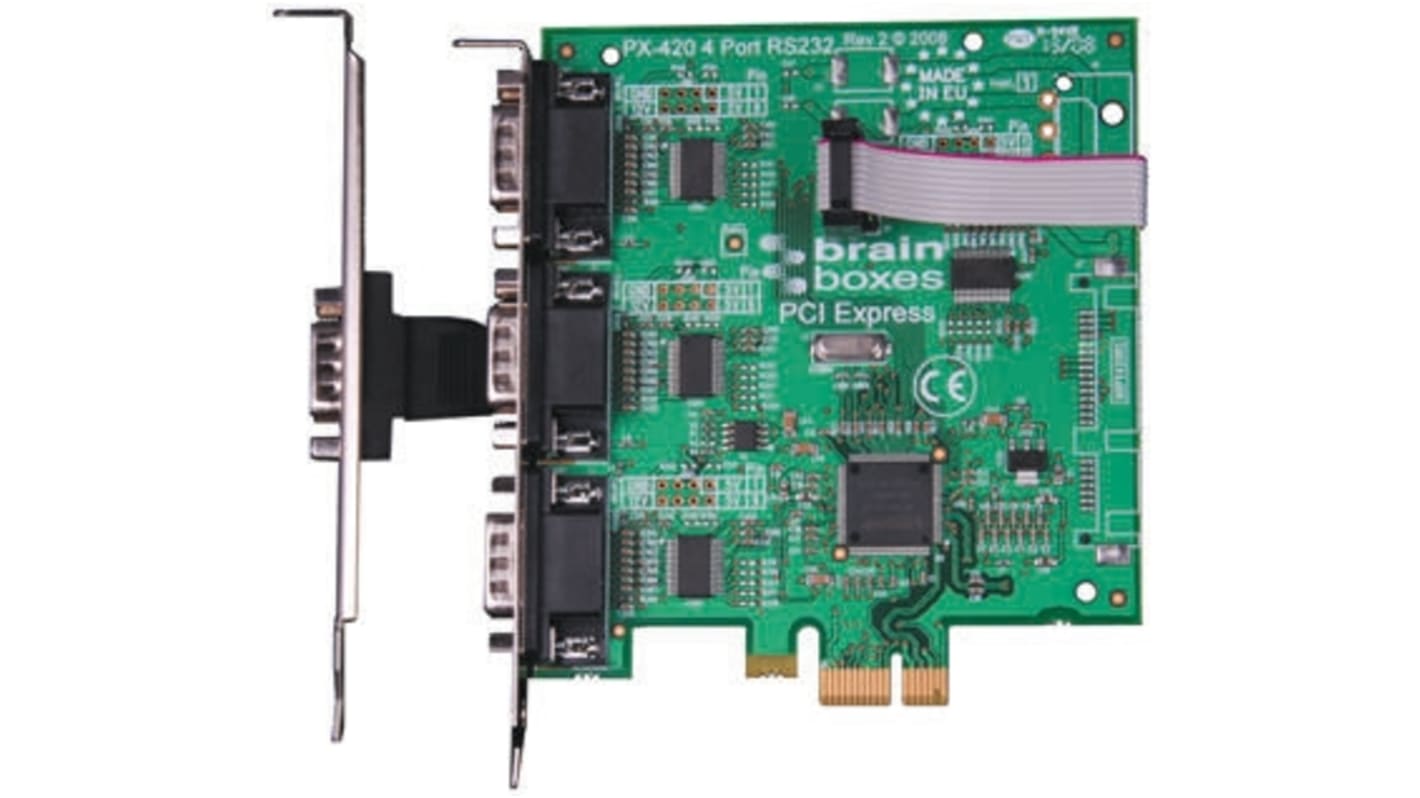 Scheda seriale PCIe Seriale porte 4 Brainboxes,RS232, 921.6kbit/s