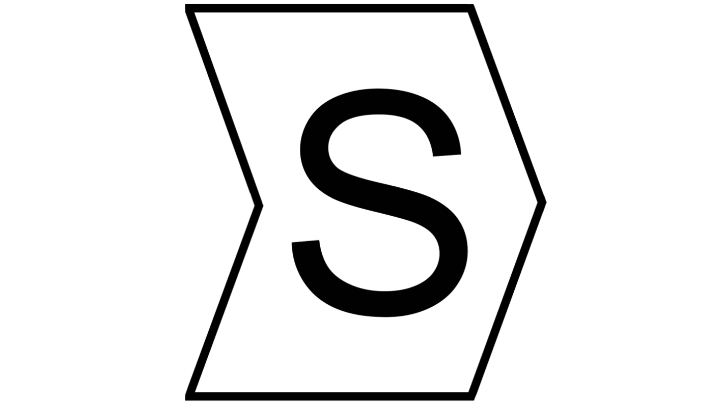 HellermannTyton Helagrip Slide On Cable Markers, Black on White, Pre-printed "S", 1 → 3mm Cable, 901-10278
