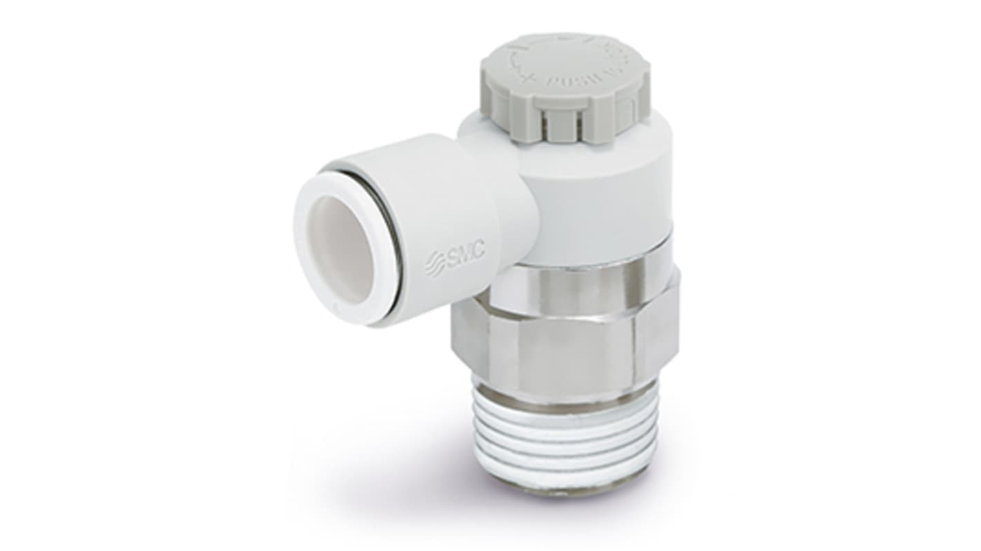 SMC AS-FG Series Threaded Speed Controller, R 1/8 Male Inlet Port x 6mm Tube Outlet Port, AS2211FG-01-06SA