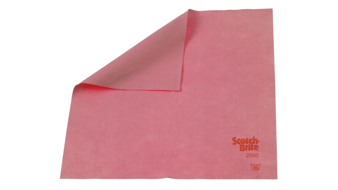 3M Scotch-Brite 2060 Red Microfibre Cloths for Dust Removal, General Cleaning, Dry Use, Bag of 10, 400 x 360mm, Repeat