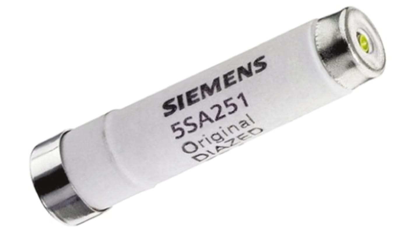 Siemens DIAZED-Sicherung, Typ DII, Anwendungsbereich gG, 10A, 500V ac, 50 kA @ 500 V ac, 8 kA @ 500 V dc, E16 Gewinde