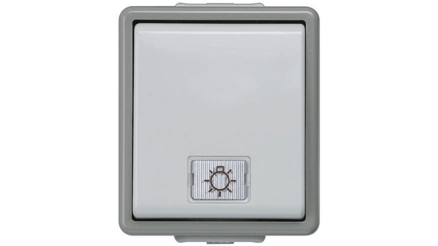 Siemens Grey Rocker Light Switch, 2 Way, 1 Gang, Delta