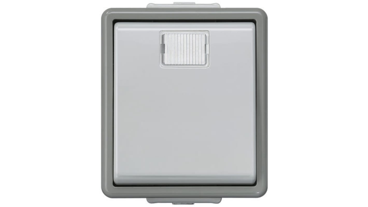 Siemens Grey Push Button Light Switch, 1 Way, 1 Gang, Delta