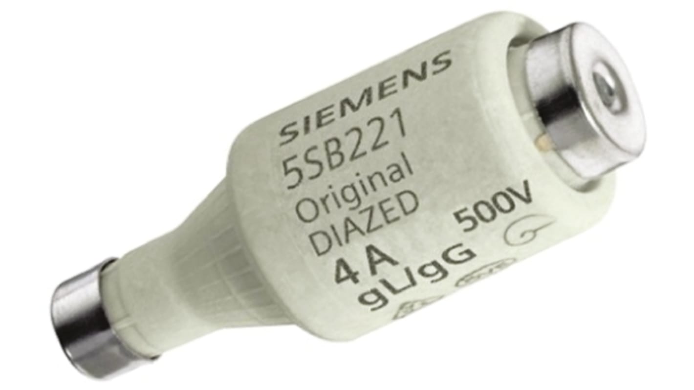 Fusible de type DIAZED Siemens, 4A, taille DII, gG, 500V c.a.