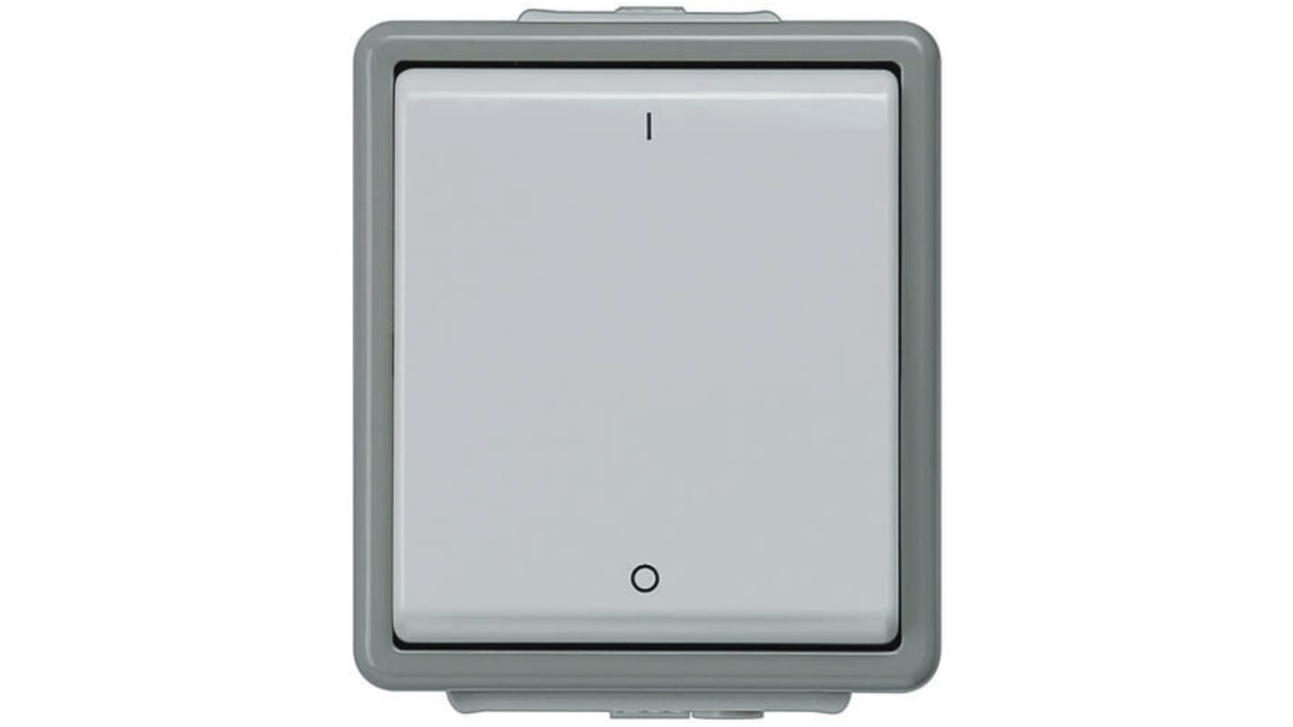 Siemens Grey Rocker Light Switch, 1 Gang, Delta