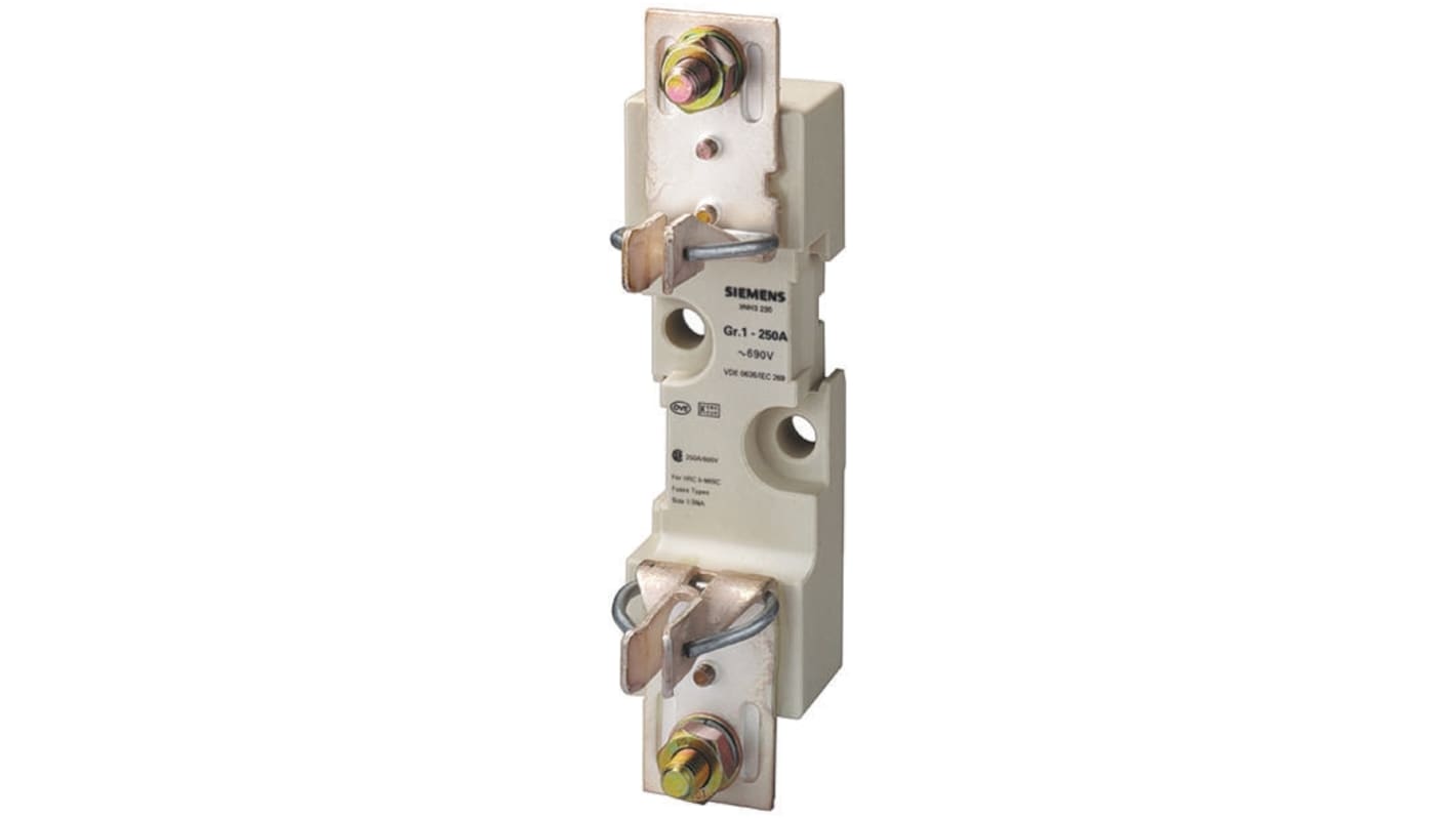 Siemens 250A Rail Mount Fuse Holder for NH1 Fuse, 1P, 690V ac