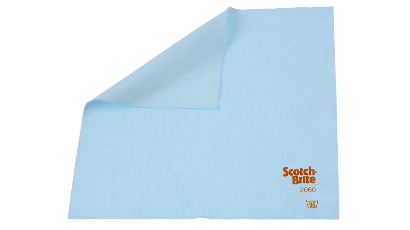 3M Scotch-Brite 2060 Blue Microfibre Cloths for Dust Removal, General Cleaning, Dry Use, Bag of 10, 400 x 360mm, Repeat