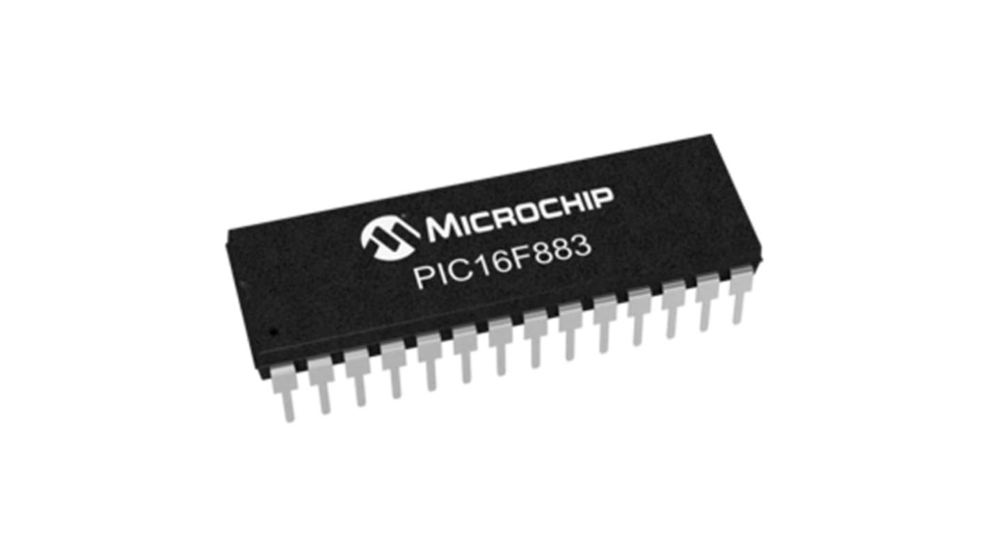Microcontrolador Microchip PIC16F883-I/SP, núcleo PIC de 8bit, RAM 256 B, 20MHZ, SPDIP de 28 pines