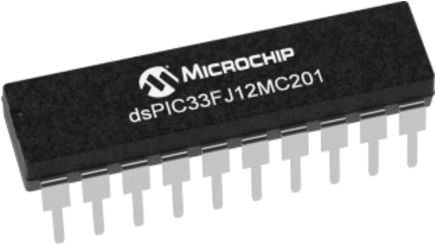 DSPIC33FJ12MC201-I/P Microchip, 16bit Digital Signal Processor 40MHz 12 kB Flash 20-Pin PDIP