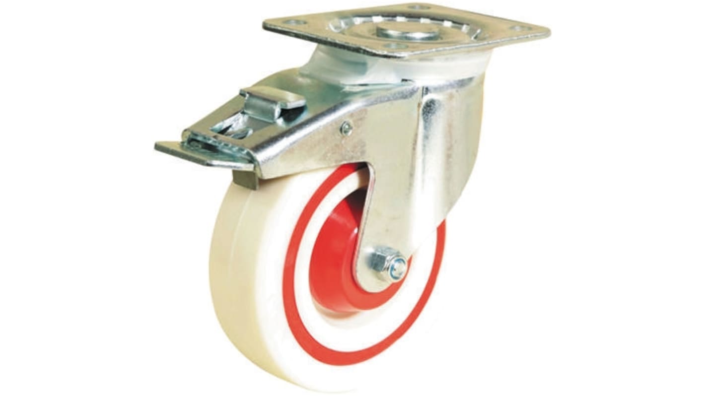 Roulette industrielle Pivotant avec frein Guitel Hervieu, Acier zingué, Ø 125mm, 200kg